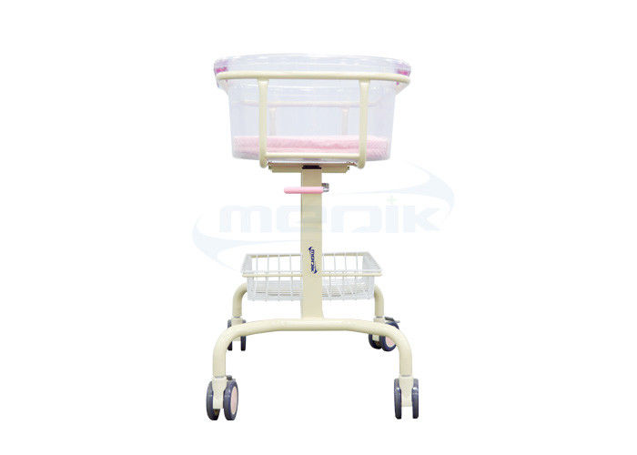 Culla trasparente dell'ospedale del bambino del bacino con l'unità di stoccaggio per neonato